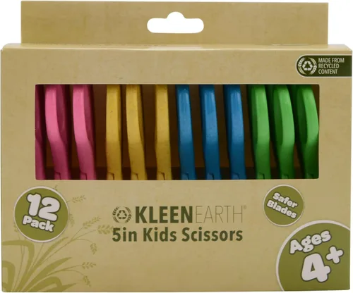 Miniatura 14 de Westcott KleenEarth Tijeras de 5 pulgadas, paquete de 6, para niños a partir de 4 años, tijeras recicladas ecológicas para proyectos escolares