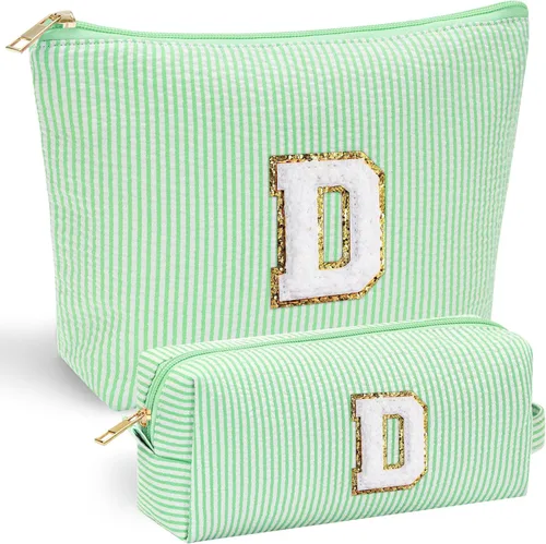 Miniatura 139 de YOOLIFE Regalos del Día de la Madre para mujeres, bolsa de maquillaje con inicial, bolsa de cosméticos, bolsa de maquillaje de viaje, regalos Rosado