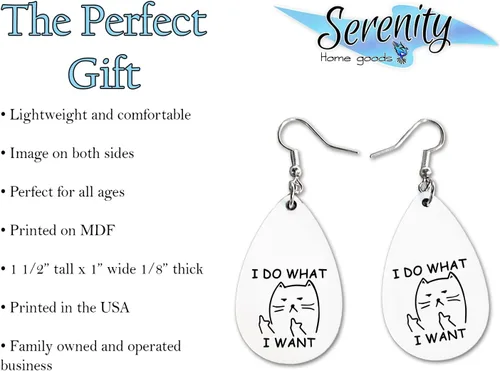 Miniatura 8 de Van Gogh - Juego de aretes colgantes divertidos Lindos aretes de joyería para niñas y mujeres Impresión de doble cara Regalo de cumpleaños