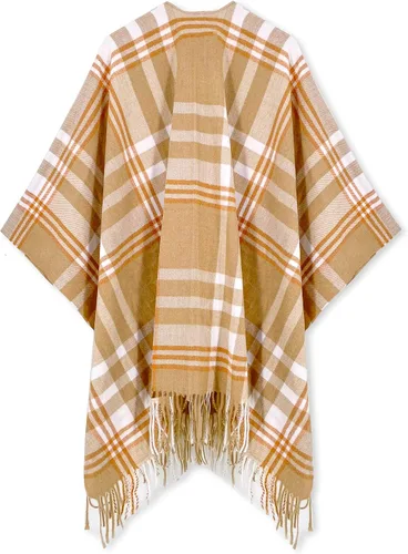Miniatura 3 de Moss Rose Chal de viaje para mujer, poncho frontal abierto, capa para otoño e invierno