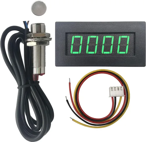 DIGITEN 4 tacómetro digital led RPM, con velocímetro y sensor apagador de proximidad NPN, color verde