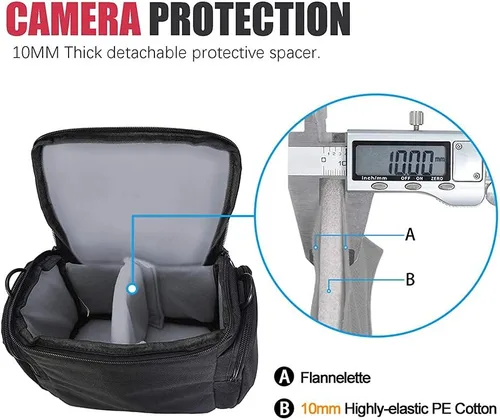 Miniatura 5 de Cwatcun Funda cruzada de un solo hombro para cámara compacta compatible con cámaras y lentes sin espejo Canon Nikon Sony SLR DSLR sin espejo