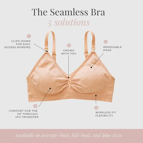 Miniatura 5 de Motherhood Maternity Brasier de lactancia sin costuras con clip para mujer, lavable a máquina, tallas S a 3X, disponibles en paquetes de 1 y 2
