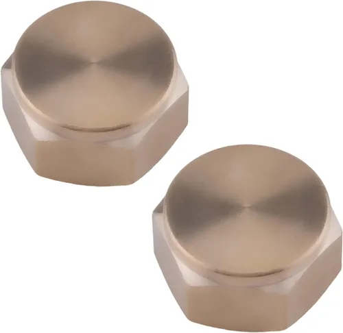 Miniatura 5 de Othmro 2 unids 3/8 de oro de tubería de montaje de válvula de latón hexagonal rosca hembra conector de manguera de rosca fina para tuberías de agua