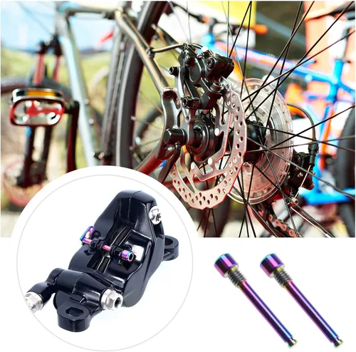 Miniatura 2 de Sing F LTD - 2 pernos de titanio M4 para pastillas de freno de disco de bicicleta, insertos de pasador roscado, pasador de pasador de disco