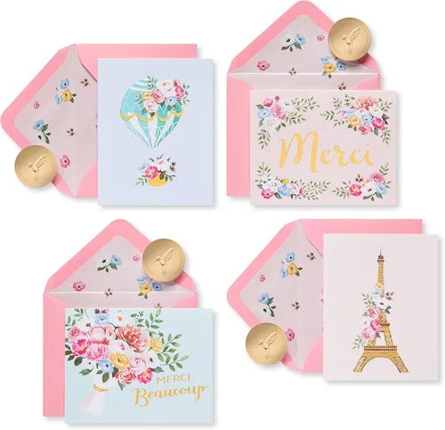 Miniatura 8 de Papyrus Tarjetas de agradecimiento con sobres, pancarta floral (12 unidades)