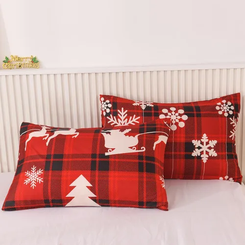 Miniatura 7 de Mengersi - Juego de funda de edredón de Navidad tamaño Full, funda de edredón con diseño de árbol de Navidad y copo de nieve, funda de edredón