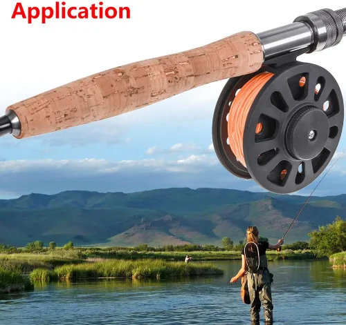 Miniatura 6 de SEIWEI Fly Fishing Reel, Fly Reel GLA 5/6WT Large Capacity Plastic Fishing Reel with 30m Nylon Line, for Basic Fishing Lines Black