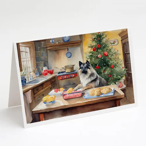 Miniatura 127 de Caroline's Treasures DAC3884GCA7P Paquete de 8 tarjetas en blanco de Navidad con galletas de husky siberiano Tarjetas de felicitación con sobres