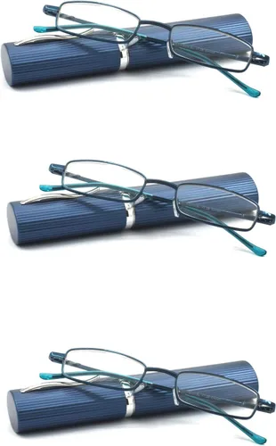 Miniatura 11 de Gafas de lectura de tubo ligero y compacto ultra delgado con estuche de aluminio de clip portátil