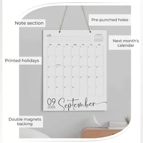 Miniatura 7 de Calendario magnético para refrigerador de enero de 2026 a junio de 2027, 13.5 x 11 pulgadas, calendario magnético para refrigerador de 18 meses