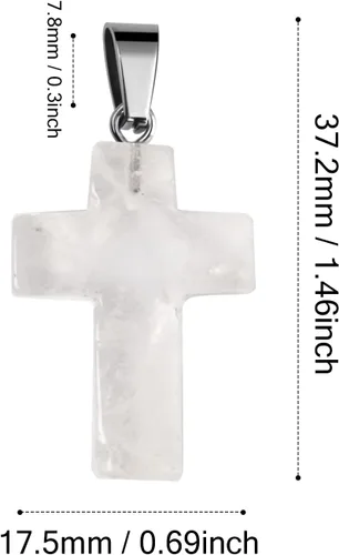 Miniatura 2 de Cadikez 12 piezas colgantes de cruz de piedra natural, cristales curativos de cuarzo chakra reiki colgantes de piedras preciosas dijes a granel