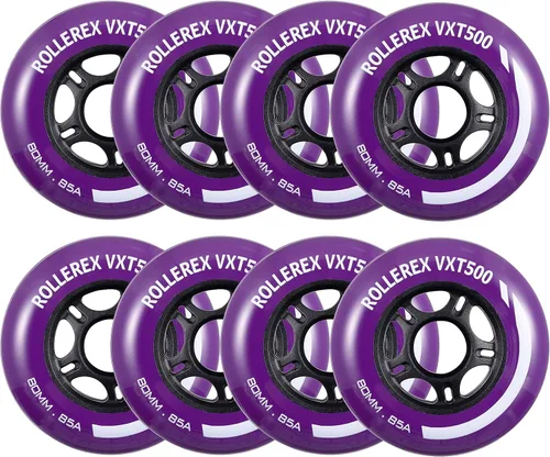 Miniatura 10 de Rollerex VXT500 - Ruedas de patín en línea (paquete de 8) (varias opciones de tamaño y color disponibles), para interiores y exteriores, diseñadas