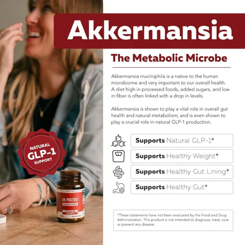 Miniatura 3 de AK-Postbio: Akkermansia Probiotic 30 mil millones de TFU - Fuerza máxima, dosis clínicamente validada y cepa patentada - Forma pasteurizada