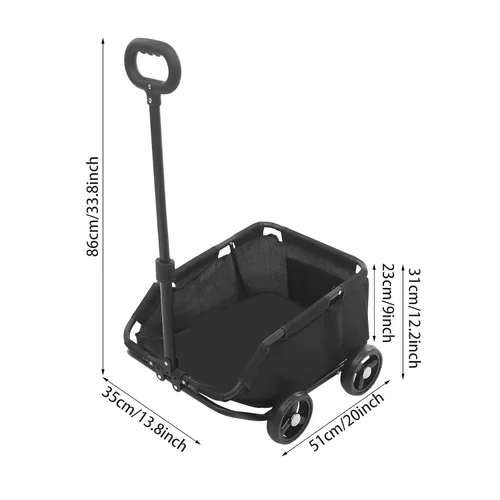 Miniatura 6 de Cochecito para perros, carrito plegable portátil para perros con 4 ruedas, cochecito para mascotas para perros pequeños, gatos de hasta 16.53