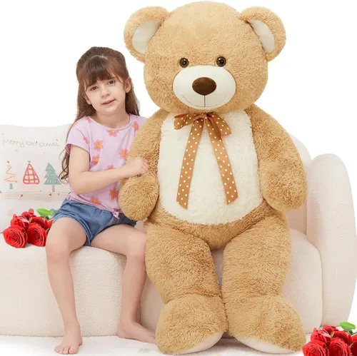MaoGoLan Oso de peluche gigante de 47 pulgadas, gran oso de peluche clásico para novia, novio, niños, 4 pies grande de peluche para decoración de