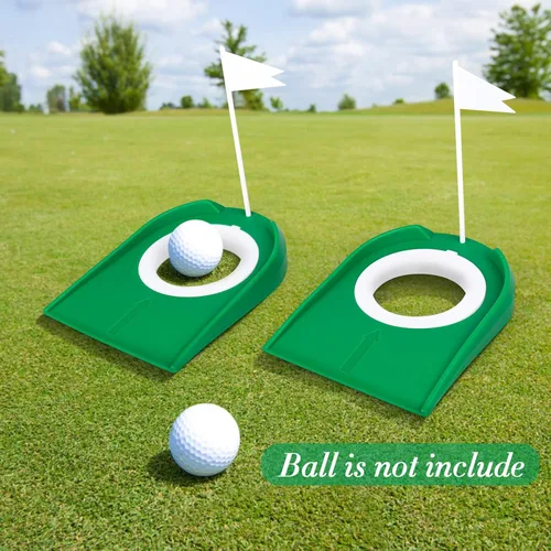Miniatura 3 de Hooqict Taza de golf y bandera para práctica en interiores, ayudas de entrenamiento de plástico para niños y adultos, para interiores y exteriores