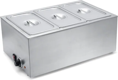 SYBO - Calentador de alimentos de grado comercial de acero inoxidable Bain Marie, fácil de limpiar, mesa de vapor para buffet, catering y