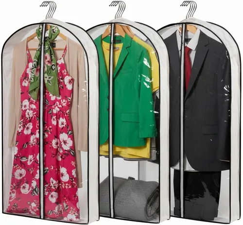 Miniatura 9 de Mskitchen Almacenamiento de ropa colgante con fundas reforzadas de 4 pulgadas (juego de 6) – Traje transparente, suéter, camisa, protectores