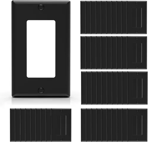 Miniatura 14 de ELEGRP Placa decorativa de pared para receptáculo, cubiertas decorativas de tamaño estándar de 1 gang, placas frontales de policarbonato irrompibles