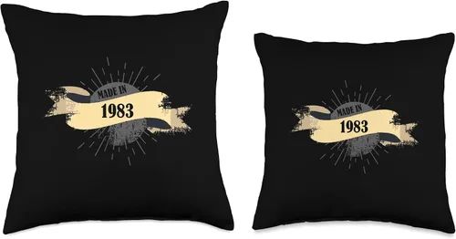 Miniatura 3 de Made in 1983 Birthday Vintage Retro Throw Pillow