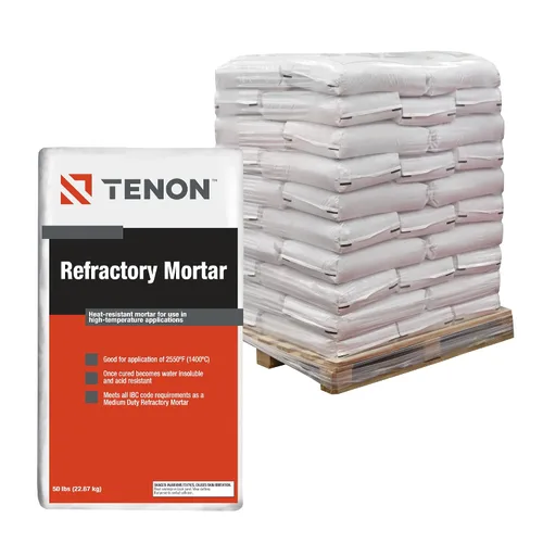 Tenon Refractory Mortar - High Temperature Mix for Fireplaces, Fire Pits, Chimneys, Parging, Brick, Clay, and More, White in Color, High Heat