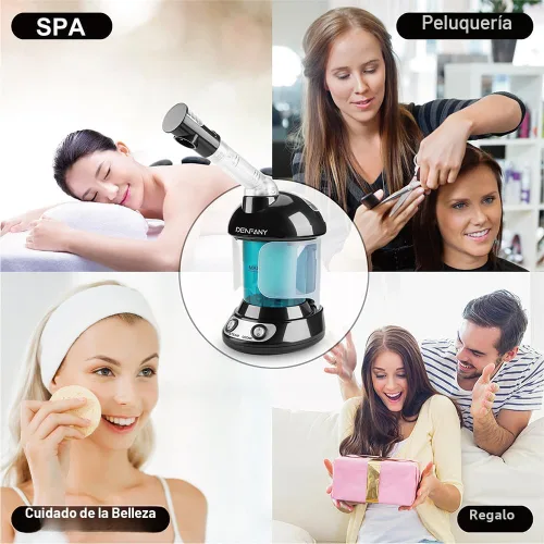 Miniatura 6 de Vaporizador Facial - DENFANY Vaporizador Facial Nano Iónico con Brazo Giratorio Extensible de 360° - Vaporizador Facial Portátil para Cuidado Azul
