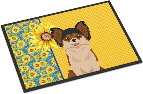 Miniatura 62 de Caroline's Treasures WDK5313MAT Airedale Terrier - Tapete para puerta delantera de 18 x 27 pulgadas, diseño de girasoles de verano, para entrada