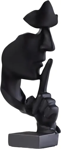 Miniatura 12 de aboxoo Estatuas abstractas El silencio es oro Objetos decorativos, estatuilla moderna y simple de resina, decoración de escritorio para piano
