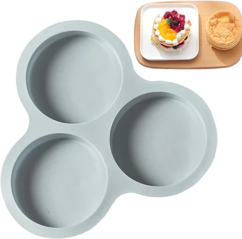 Miniatura 8 de Molde de huevo para freidora de aire, 1/2 sartén de silicona para huevos, molde antiadherente reutilizable de 3 cavidades, molde para hornear Rosado