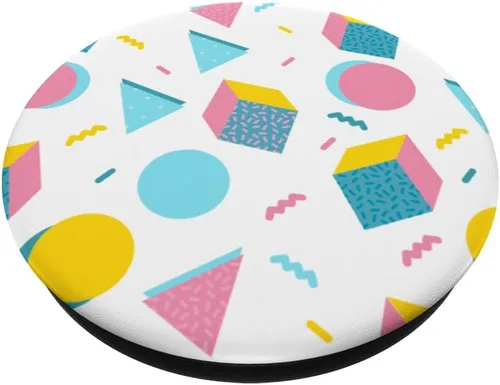 Miniatura 2 de PopSockets de los años 80 y 90 colores pastel con patrón geométrico intercambiable PopGrip