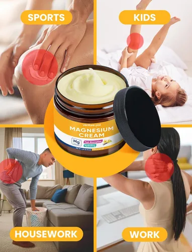 Miniatura 3 de Venture Pal Crema tópica de magnesio, loción hidratante de magnesio de rápida absorción con aceite de coco, manteca de karité y ácido hialurónico