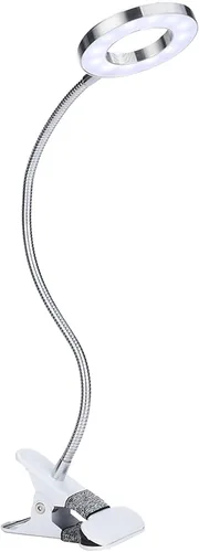 LAVEN - Lámpara de escritorio, 7 W LED con clip para libros, cuidado ocular USB, brillo de 2 niveles, 2 modos de color