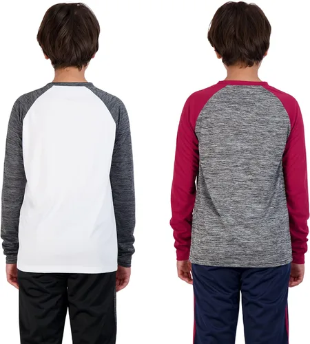 Miniatura 5 de Hind Conjunto de camiseta de 4 piezas de manga larga activa de secado rápido y pantalón deportivo deportivo deportivo para niños para deportes