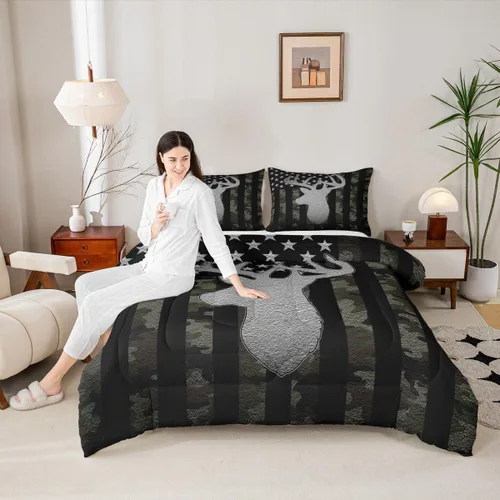 Miniatura 36 de Castle Fairy Juego de edredón con diseño de gato lindo para niños, tamaño twin, juego de ropa de cama con hojas de flores, luna, noche y cielo