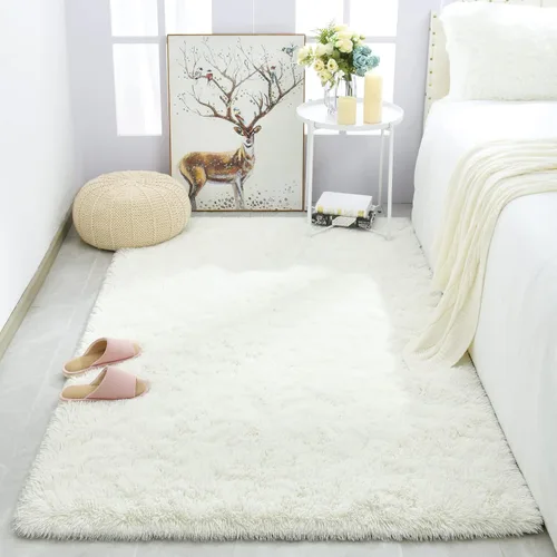 Miniatura 174 de Merelax Alfombra Moderna Suave y Esponjosa Shaggy para Dormitorio Sala de Estar Decoración de Sillas Pequeñas Alfombras Tapetes para Pies Piso, Verde