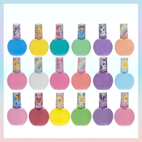 Miniatura 2 de Townley Girl My Little Pony Esmalte de uñas no tóxico a base de agua, juego de esmaltes desprendibles con colores brillantes y opacos para niñas