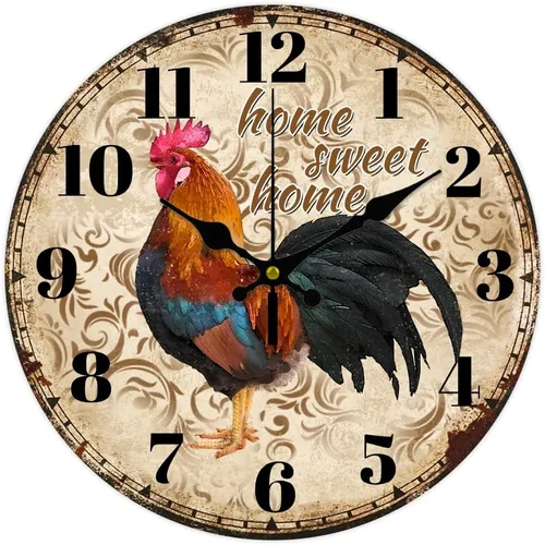 Miniatura 10 de CHGCRAFT Reloj de pared con brújula náutica vintage de 12 pulgadas, relojes de pared silenciosos, relojes digitales redondos, funciona