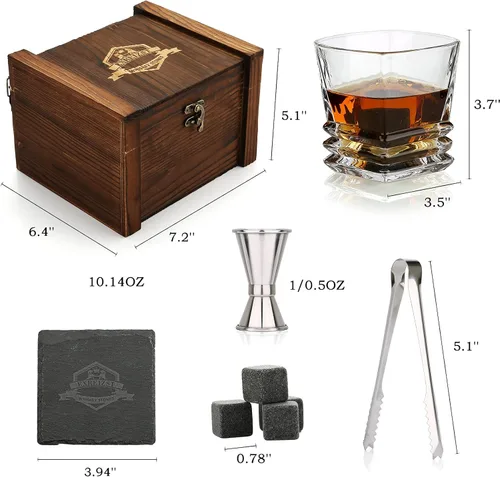 Miniatura 3 de EXREIZST Juego de Regalo de Piedras de Whisky - Regalos de Whisky para Hombres, Rocas de Whisky de Granito Refrigerantes, Juego de Caja de Regalo