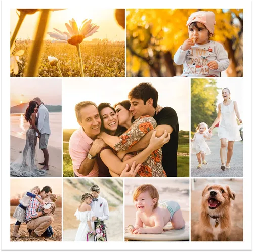 Miniatura 22 de CCWACPP Impresiones de collage en lienzo con tus fotos para familia, boda, bebé, mascota, perro, imagen en lienzo personalizada, foto personalizada