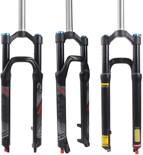 Miniatura 11 de Horquilla de suspensión BUCKLOS para bicicleta de montaña de 26/27.5/29, tubo recto de ajuste de rebote de 1.126 in QR 0.354 in de viaje, bloqueo