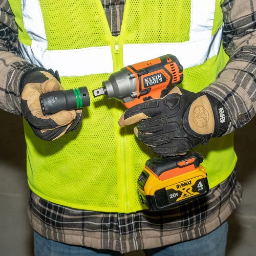 Miniatura 9 de Klein Tools 66090 Juego de llaves de impacto de 1/2 pulgada, diseño ranurado 2 en 1, enchufes profundos de 12 puntos, para llaves de impacto