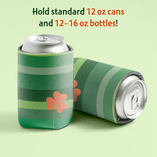 Miniatura 6 de VictoryStore Enfriadores de latas y bebidas, enfriadores de latas del día de San Patricio, enfriadores de latas irlandeses, trébol naranja, juego