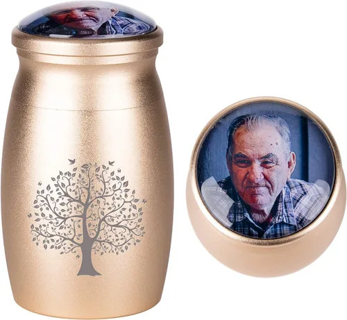 Miniatura 8 de Bivei Urnas pequeñas para cenizas humanas, urna personalizada de recuerdo con foto y texto para hombres y mujeres, mini urnas para adultos