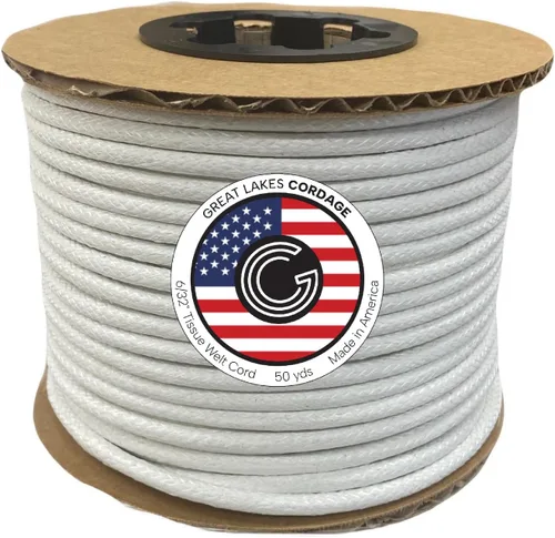 Cable de soldadura para tapicería de tejido de 6/32", cable enrollado, semifirme - 50 yardas