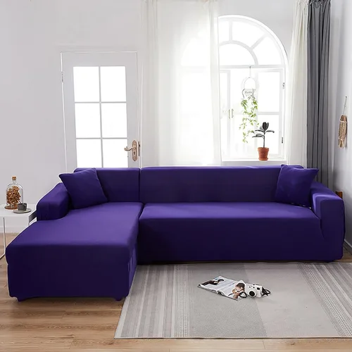 Miniatura 24 de Konsilsa Funda elástica para sofá en forma de L, funda completa para sofá de 1/2/3/4 plazas, protector de muebles suave, antideslizante, lavable a