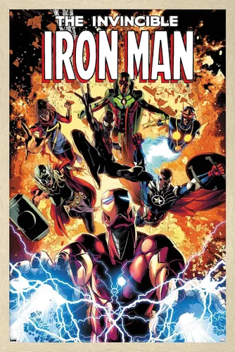 Miniatura 7 de Trends International Marvel Comics Iron Man - Póster de pared Invincible Iron Man #11, 22.4 pulgadas de largo x 14.7 pulgadas, versión enmarcada