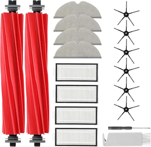 18 piezas de kit de accesorios Q7 de repuesto compatibles con aspiradora robot Roborock Q7 / Q7+ / Q7 Max / Q7 Max+, 2 cepillos principales, 4 Kit