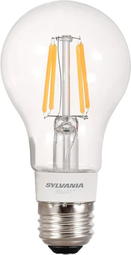 Miniatura 2 de Sylvania Smart+ Bluetooth - Bombilla LED A19 de filamento transparente, color blanco suave, compatible con Alexa, Apple HomeKit y Google Assistant