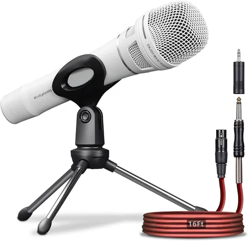 Miniatura 11 de Micrófono Dinámico - Micrófono Vocal Profesional para Cantar - Micrófono de Mano con Cable con Cable de Audio XLR de 16 ft a 1/4" - Micrófono